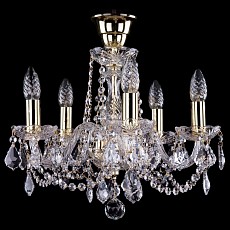 Подвесная люстра Bohemia Ivele Crystal 1402 1402_5_141_G_Leafs_Tube
