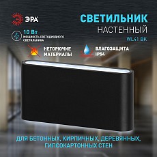 Накладной светильник Эра WL41 BK B0054417