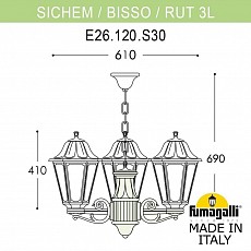 Подвесной светильник Fumagalli Rut E26.120.S30.WYF1R