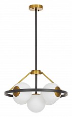 Люстра на штанге LUMINA DECO Donzano LDP_8034-5_BK_WT